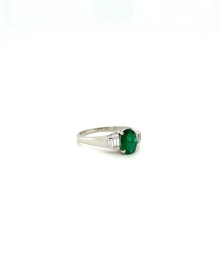 Emerald and Diamond Ring in 18K White Gold | Save 33% - Rajasthan Living 3