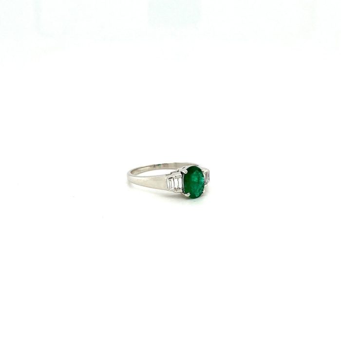 Emerald and Diamond Ring in 18K White Gold | Save 33% - Rajasthan Living 6