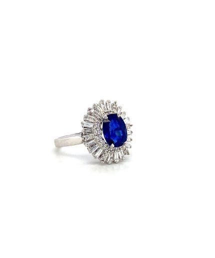 Sapphire and Diamond Ring in 18K White Gold | Save 33% - Rajasthan Living 3