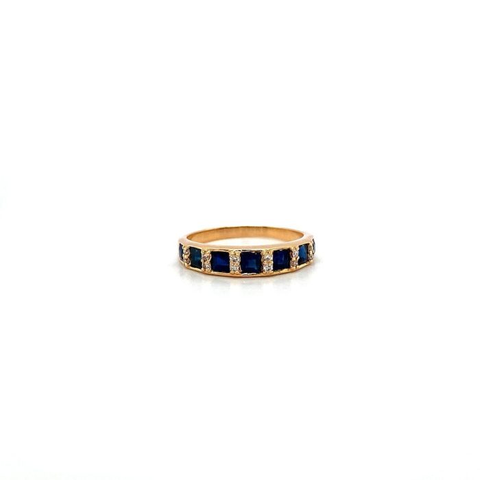 Sapphire and Diamond Ring in 14K Yellow Gold | Save 33% - Rajasthan Living 5