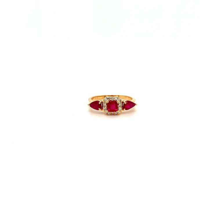 Ruby and Diamond Ring in 14K Yellow Gold | Save 33% - Rajasthan Living 5