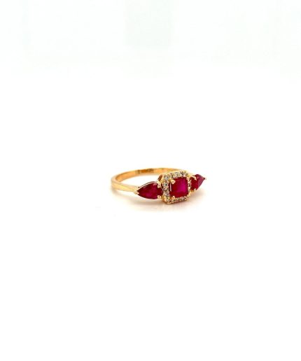 Ruby and Diamond Ring in 14K Yellow Gold | Save 33% - Rajasthan Living 3