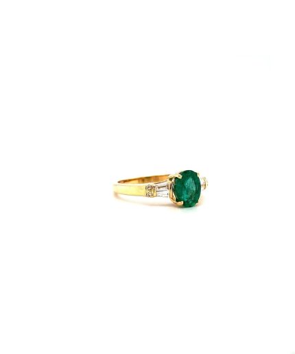 Emerald and Diamond Ring in 14K Yellow Gold | Save 33% - Rajasthan Living 3