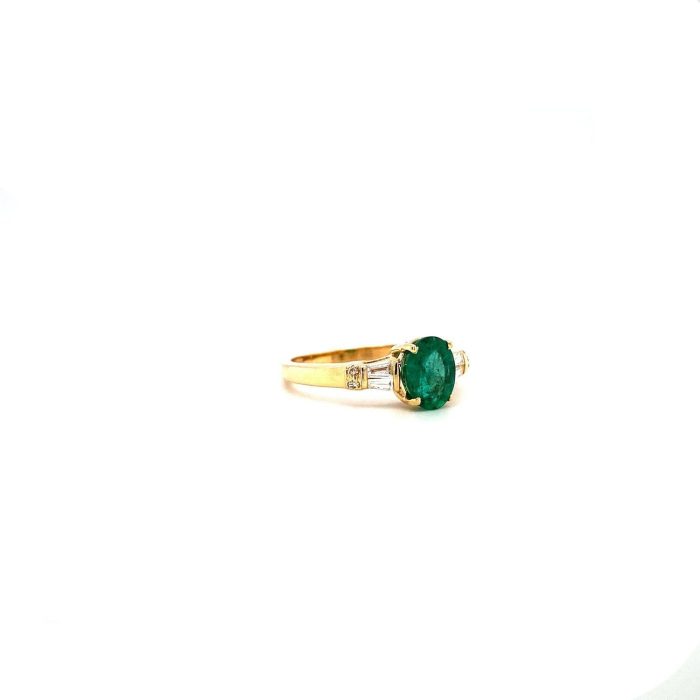 Emerald and Diamond Ring in 14K Yellow Gold | Save 33% - Rajasthan Living 6