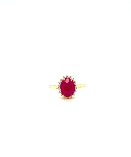 Ruby and Diamond Ring in 14K Yellow Gold | Save 33% - Rajasthan Living