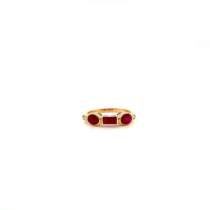 Ruby and Diamond Ring in 14K Yellow Gold | Save 33% - Rajasthan Living 5