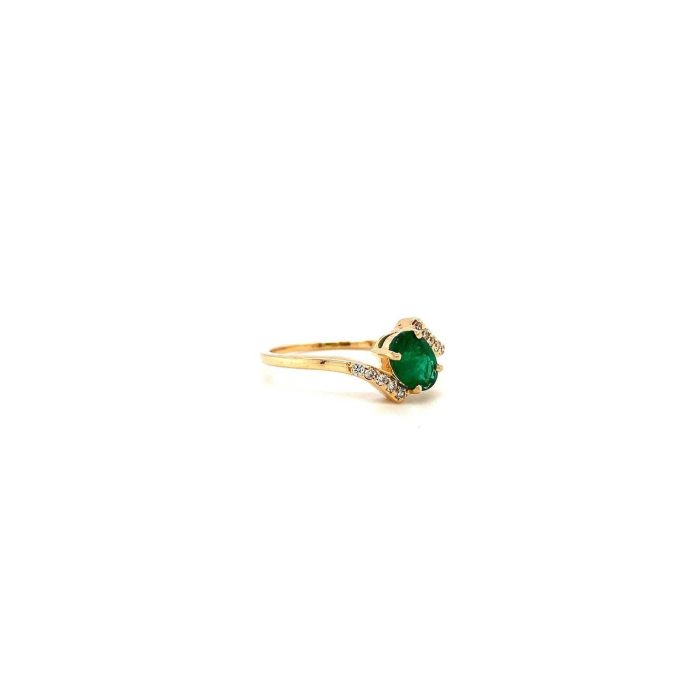 Emerald and Diamond Ring in 14K Yellow Gold | Save 33% - Rajasthan Living 6