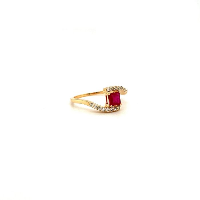 Ruby and Diamond Ring in 14K Yellow Gold | Save 33% - Rajasthan Living 6