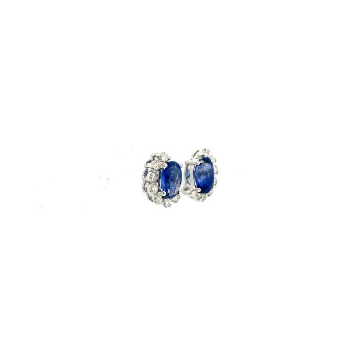 Sapphire and Diamond Earringss in 18K White Gold | Save 33% - Rajasthan Living 6