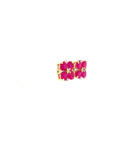 Ruby and Diamond Earrings in 14K Yellow Gold | Save 33% - Rajasthan Living 3