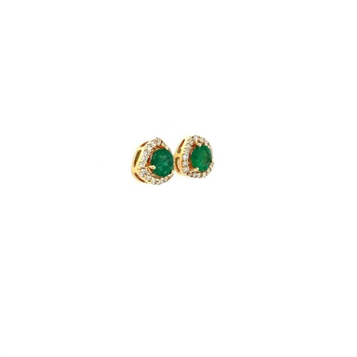 Emerald and Diamond Earrings in 14K Yellow Gold | Save 33% - Rajasthan Living 6