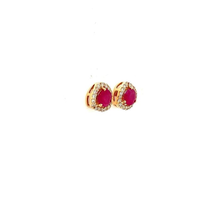 Ruby and Diamond Earrings in 14K Yellow Gold | Save 33% - Rajasthan Living 6