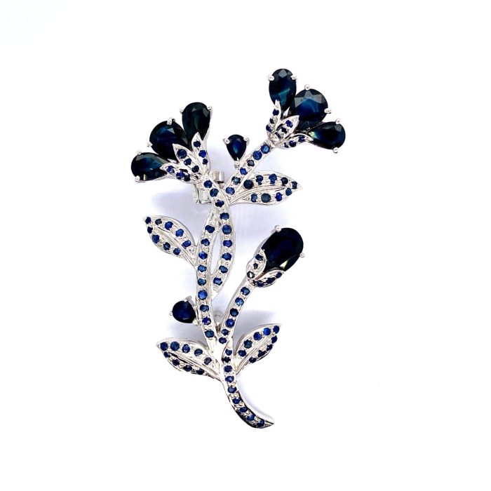 Sapphire Brooch in 925 Sterling Silver | Save 33% - Rajasthan Living 5