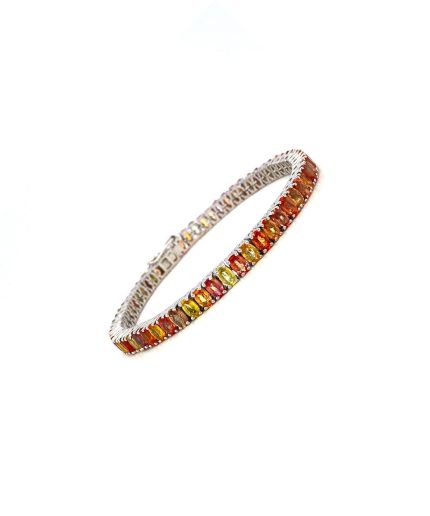 Multi Sapphire Bracelet in 925 Sterling Silver | Save 33% - Rajasthan Living 7