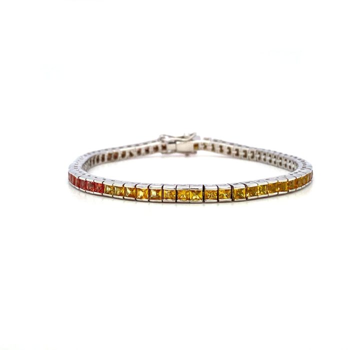 Multi Sapphire Bracelet in 925 Sterling Silver | Save 33% - Rajasthan Living 5