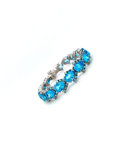 Blue Topaz Bracelet in 925 Sterling Silver | Save 33% - Rajasthan Living 7