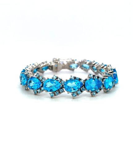 Blue Topaz Bracelet in 925 Sterling Silver | Save 33% - Rajasthan Living 5