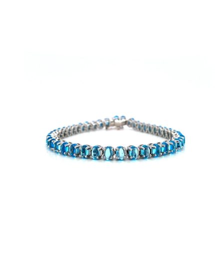 Blue Topaz Bracelet in 925 Sterling Silver | Save 33% - Rajasthan Living