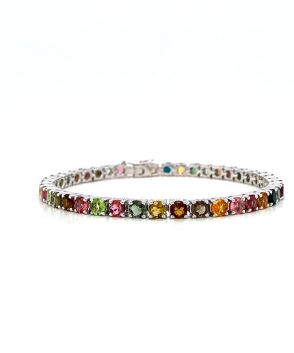 Multi Tourmaline Bracelet in 925 Sterling Silver | Save 33% - Rajasthan Living