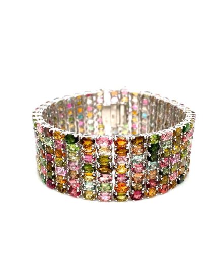 Multi Tourmaline Bracelet in 925 Sterling Silver | Save 33% - Rajasthan Living