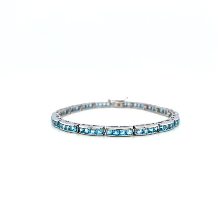 Blue Topaz Bracelet in 925 Sterling Silver | Save 33% - Rajasthan Living 5