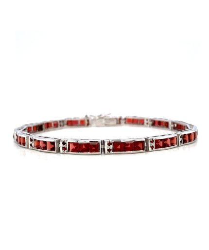 Garnet Bracelet in 925 Sterling Silver | Save 33% - Rajasthan Living