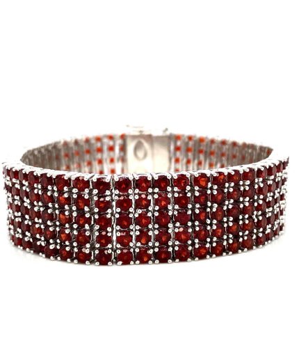 Garnet Bracelet in 925 Sterling Silver | Save 33% - Rajasthan Living