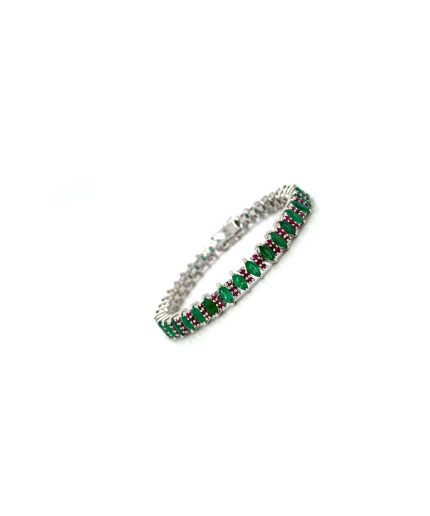 Multi Colour Stone Bracelet in 925 Sterling Silver | Save 33% - Rajasthan Living 7