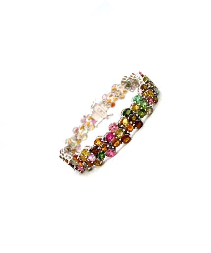 Multi Tourmaline Bracelet in 925 Sterling Silver | Save 33% - Rajasthan Living 3