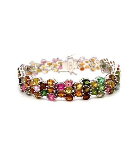 Multi Tourmaline Bracelet in 925 Sterling Silver | Save 33% - Rajasthan Living