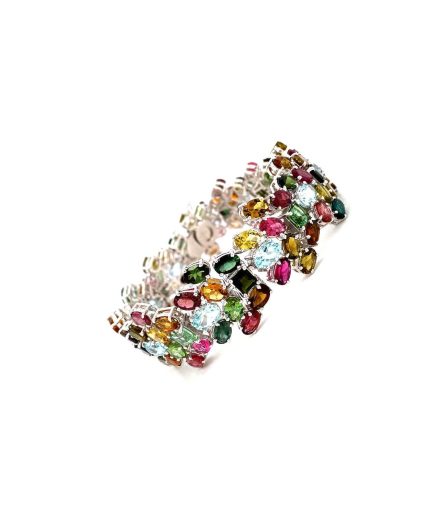 Multi Tourmaline Bracelet in 925 Sterling Silver | Save 33% - Rajasthan Living 3