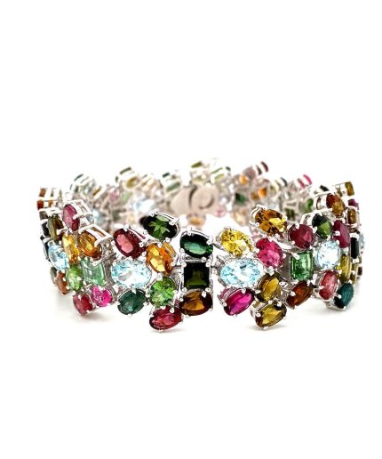 Multi Tourmaline Bracelet in 925 Sterling Silver | Save 33% - Rajasthan Living