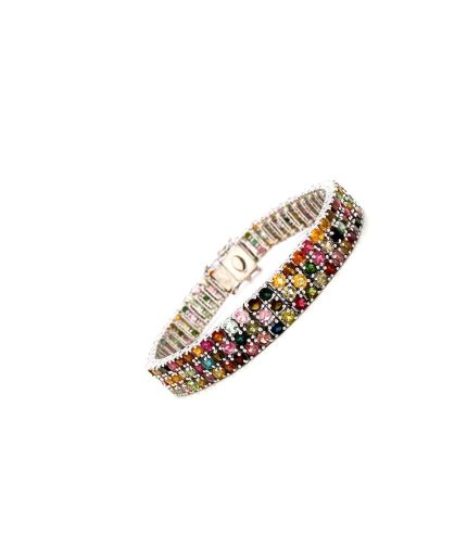 Multi Tourmaline Bracelet in 925 Sterling Silver | Save 33% - Rajasthan Living 3