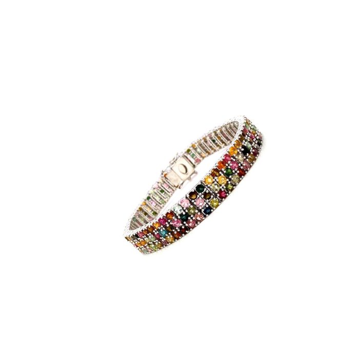 Multi Tourmaline Bracelet in 925 Sterling Silver | Save 33% - Rajasthan Living 6