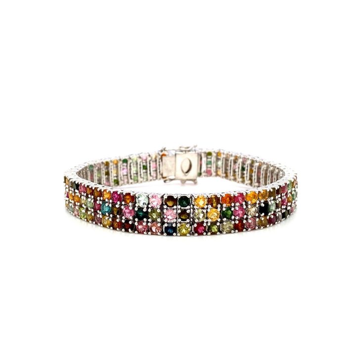 Multi Tourmaline Bracelet in 925 Sterling Silver | Save 33% - Rajasthan Living 5