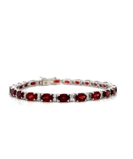 Garnet Bracelet in 925 Sterling Silver | Save 33% - Rajasthan Living