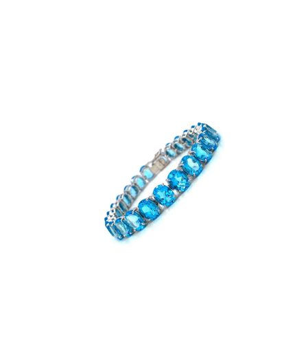 Blue Topaz Bracelet in 925 Sterling Silver | Save 33% - Rajasthan Living 7