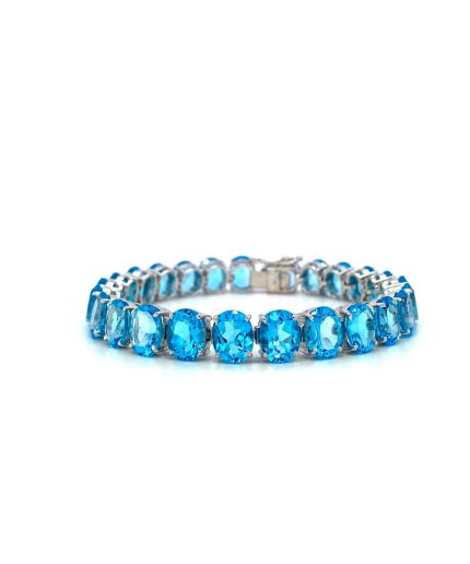 Blue Topaz Bracelet in 925 Sterling Silver | Save 33% - Rajasthan Living 5