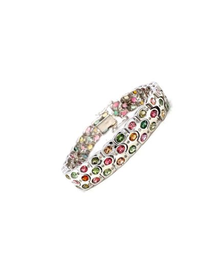 Multi Tourmaline Bracelet in 925 Sterling Silver | Save 33% - Rajasthan Living 3