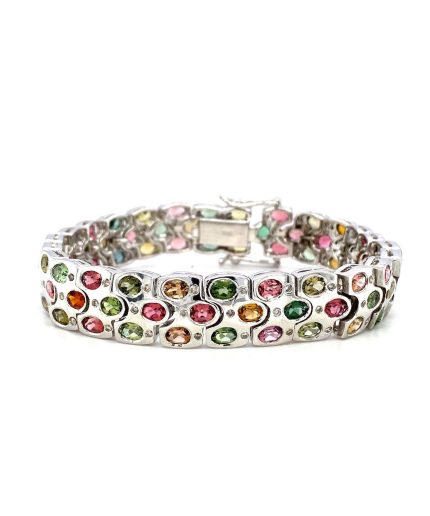 Multi Tourmaline Bracelet in 925 Sterling Silver | Save 33% - Rajasthan Living