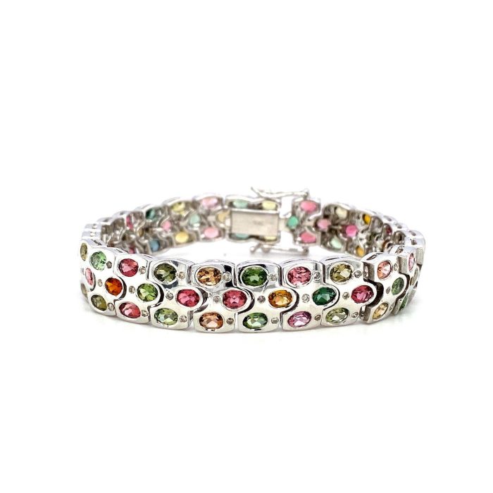 Multi Tourmaline Bracelet in 925 Sterling Silver | Save 33% - Rajasthan Living 5