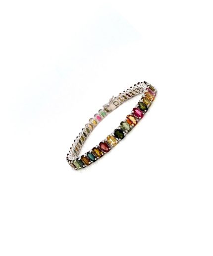 Multi Tourmaline Bracelet in 925 Sterling Silver | Save 33% - Rajasthan Living 3