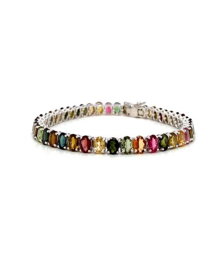 Multi Tourmaline Bracelet in 925 Sterling Silver | Save 33% - Rajasthan Living