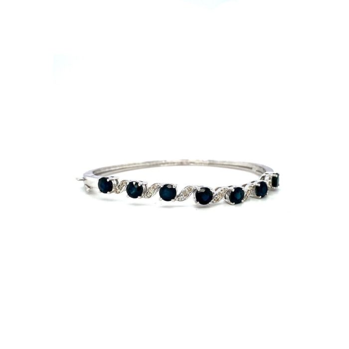 Sapphire Bangle in 925 Sterling Silver | Save 33% - Rajasthan Living 5