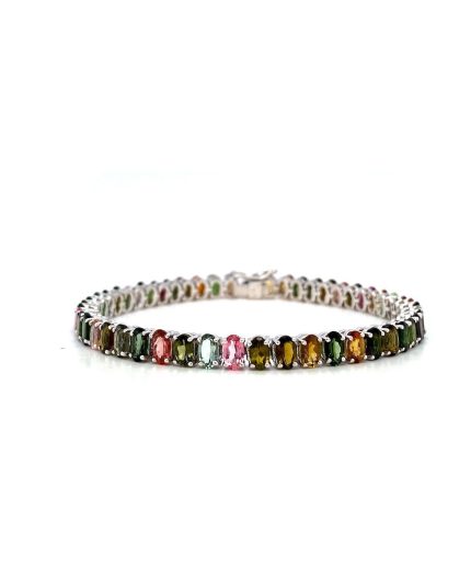 Multi Tourmaline Bracelet in 925 Sterling Silver | Save 33% - Rajasthan Living