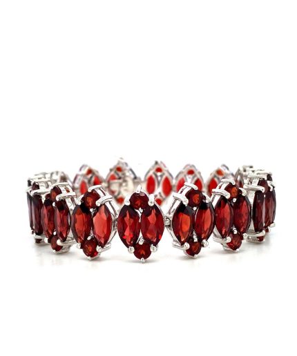 Garnet Bracelet in 925 Sterling Silver | Save 33% - Rajasthan Living