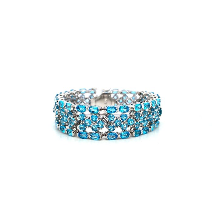 Blue Topaz Bracelet in 925 Sterling Silver | Save 33% - Rajasthan Living 5