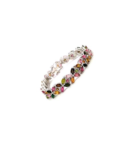 Multi Tourmaline Bracelet in 925 Sterling Silver | Save 33% - Rajasthan Living 3