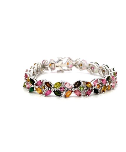 Multi Tourmaline Bracelet in 925 Sterling Silver | Save 33% - Rajasthan Living