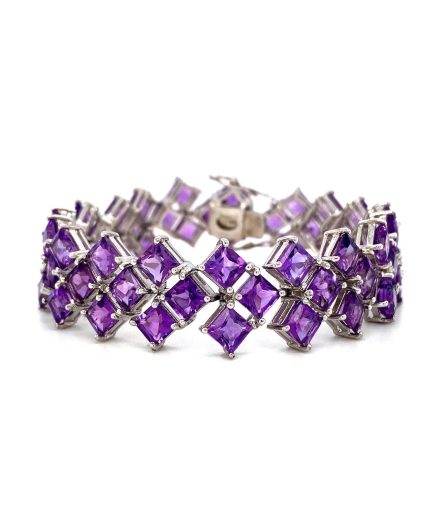 Amethyst Bracelet in 925 Sterling Silver | Save 33% - Rajasthan Living